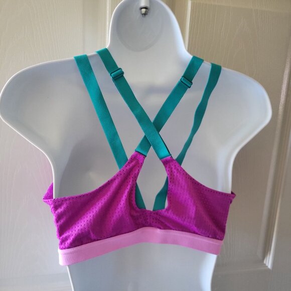 Victoria's Secret VSX Sports Bra Lightweight Wireless 34D, Pink, Purple & Teal - Picture 4 of 10